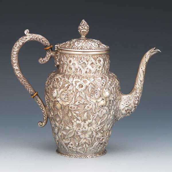 S. KIRK & SON TEAPOT 9 ¼"H x 10