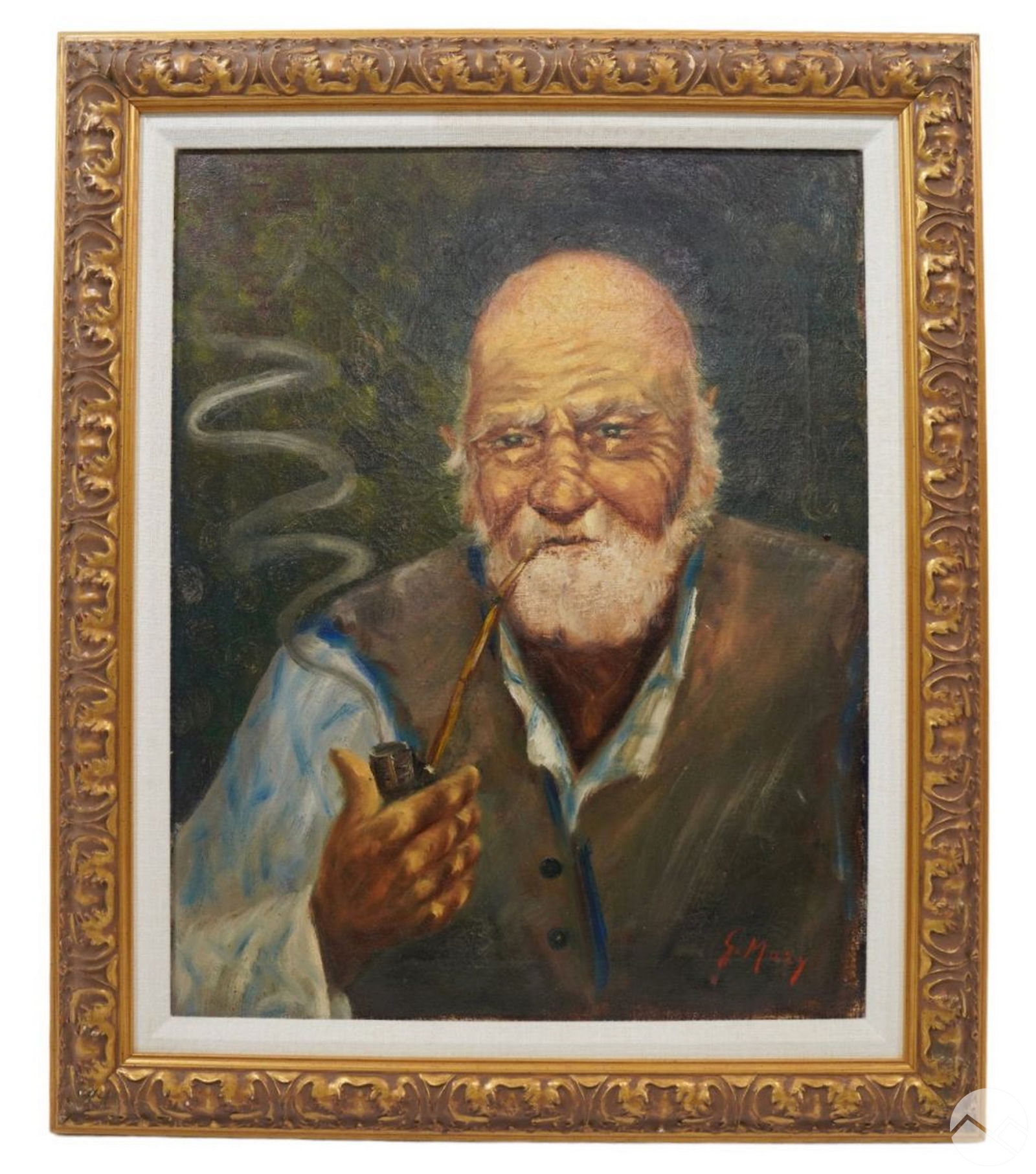 S. MAZY BEARDED MAN SMOKING A