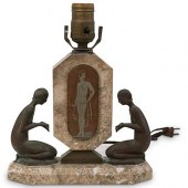S. NOIROT ART DECO TABLE LAMPD