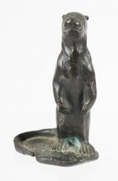 S. PUCHTA BRONZE OTTER SCULPTU