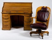 ''S'' Rolltop Desk with Chair