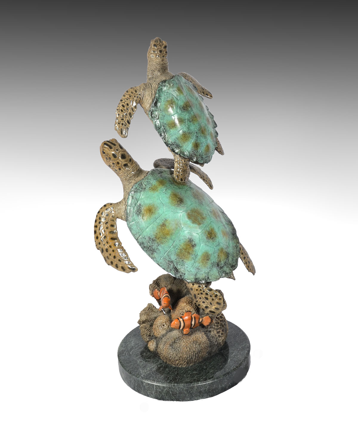 S. ROOD BRONZE TURTLE SCULPTURE: