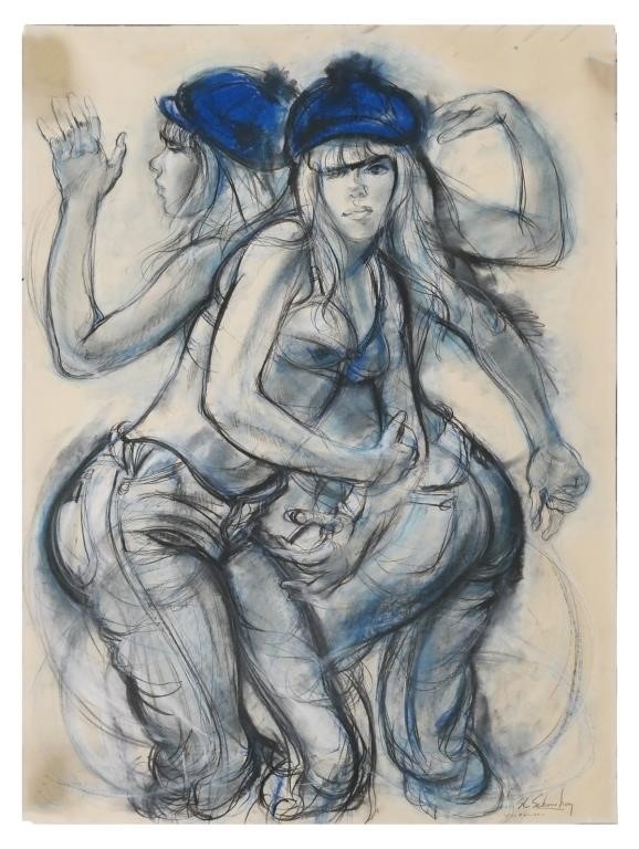 S. SCHONEBERG FIGURATIVE PASTEL