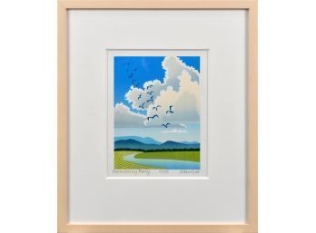 Sabra Field colored woodblock