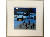 Sabra field colored woodblock