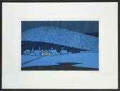 SABRA FIELD COLORED WOODCUT "W