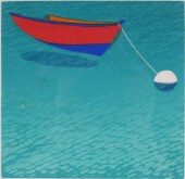SABRA FIELD, RED BOAT, WOODCUT