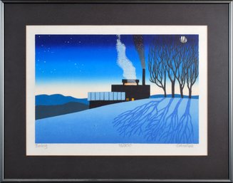 Sabra Field woodblock print,