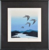 Sabra field woodblock print, s