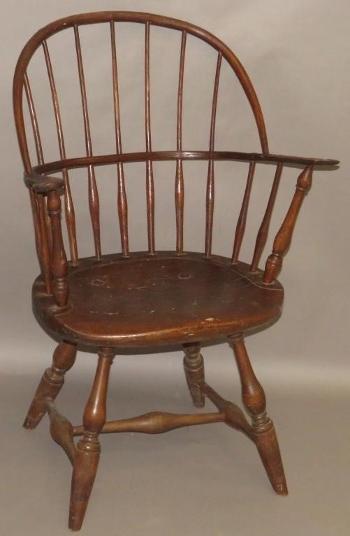 SACKBACK WINDSOR ARM CHAIRca. 1800;