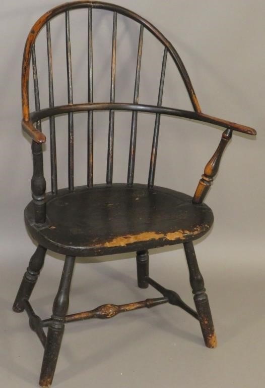 SACKBACK WINDSOR ARM CHAIRca. 1800;