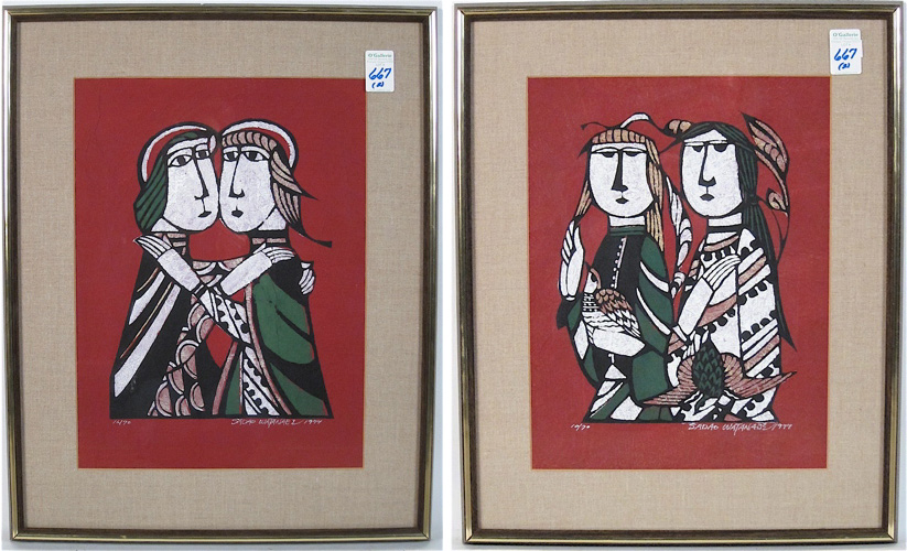 SADAO WATANABE TWO WOOD CUTS