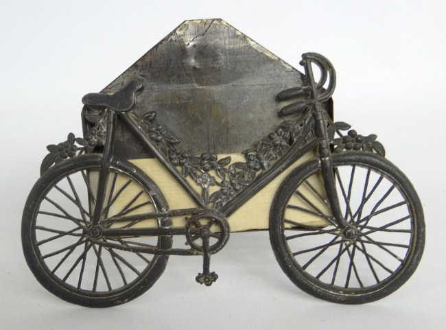 Safety bicycle photo easel.