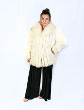 SAGA FOX FUR JACKET: Fun blond