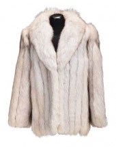 SAGA WHITE FOX FUR COATshawl c