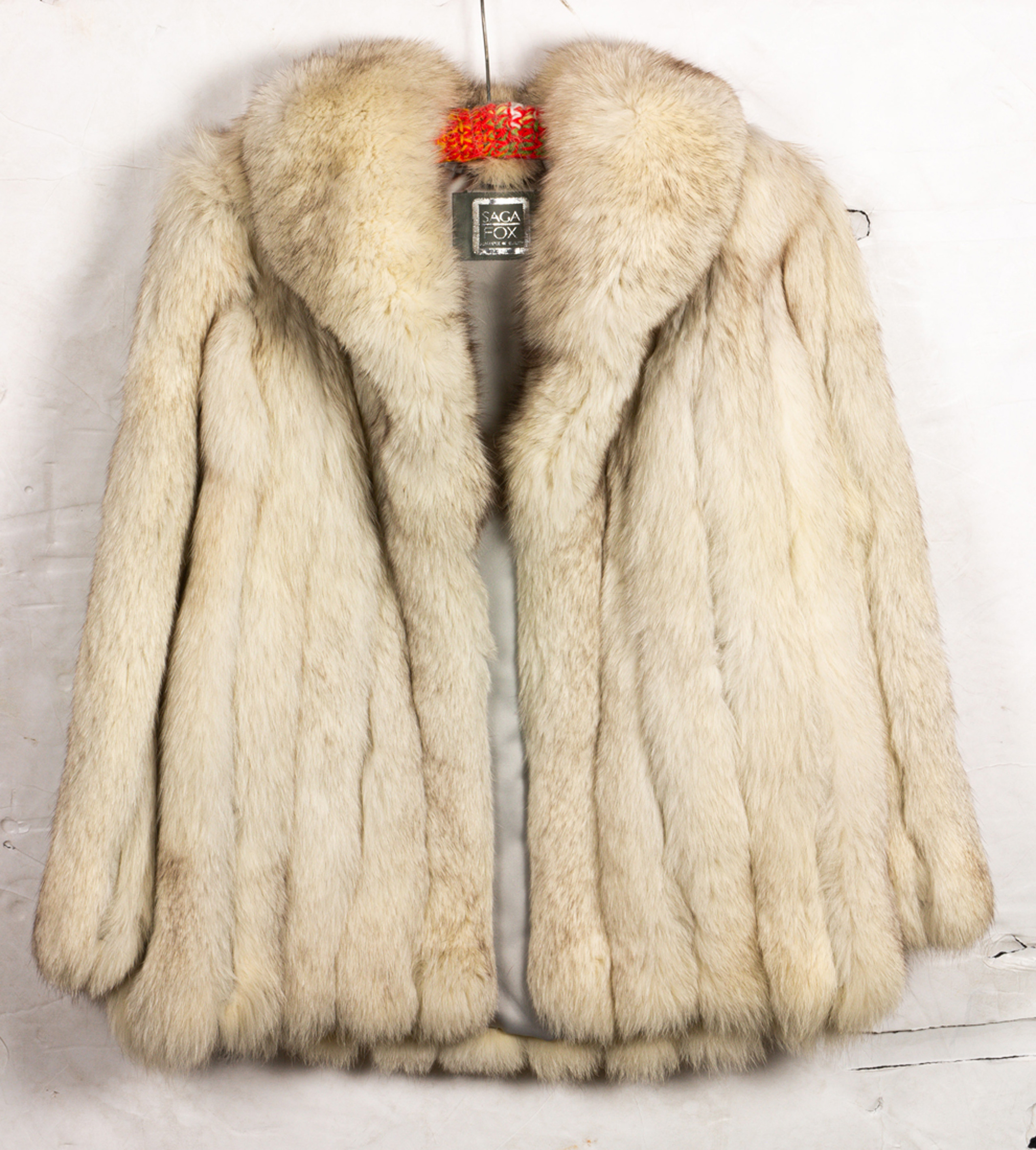 SAGA WHITE FOX JACKET WITH GRAY