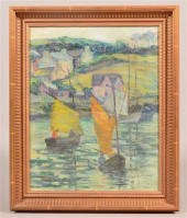 SAILBOAT OIL PAINTING ATTRIBUT