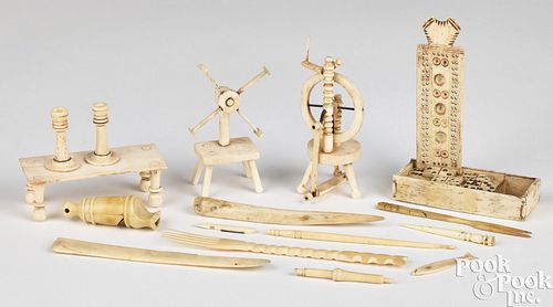 SAILOR'S CARVED BONE IMPLEMENTS AND