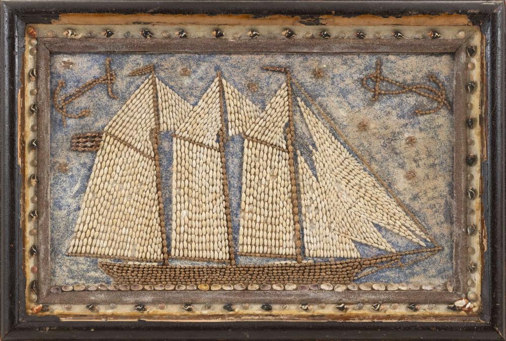 SAILOR'S SHELLWORK PICTURE THIRD