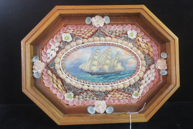 SAILORS VALENTINE SEASHELL ART IN