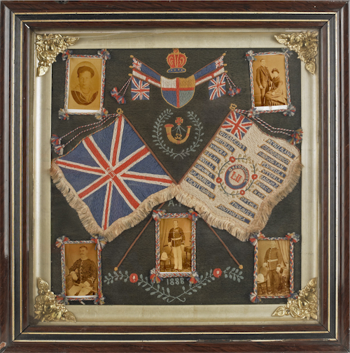 Sailor's woolwork dated 1888 17"