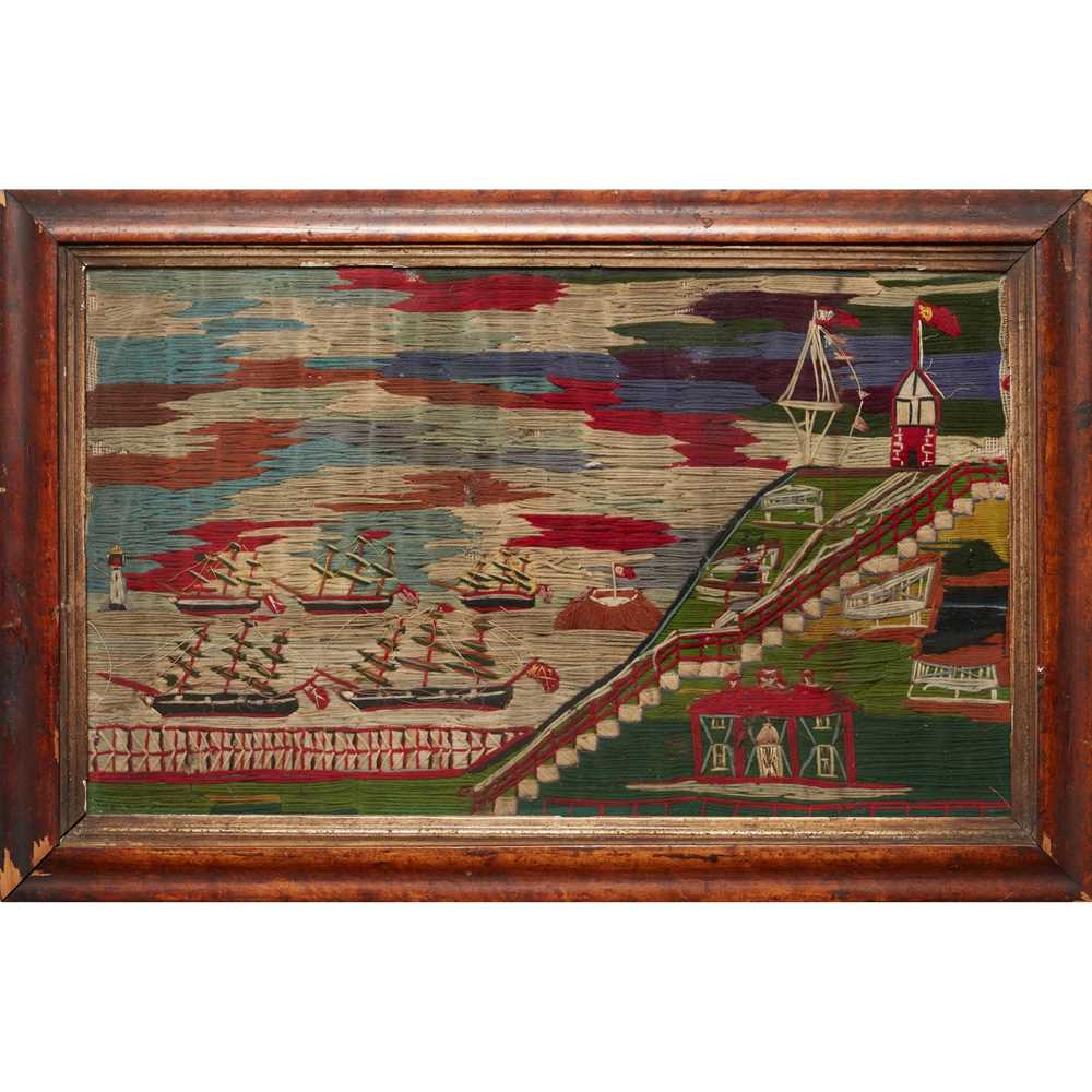 SAILOR'S WOOLWORK PICTURE 19TH