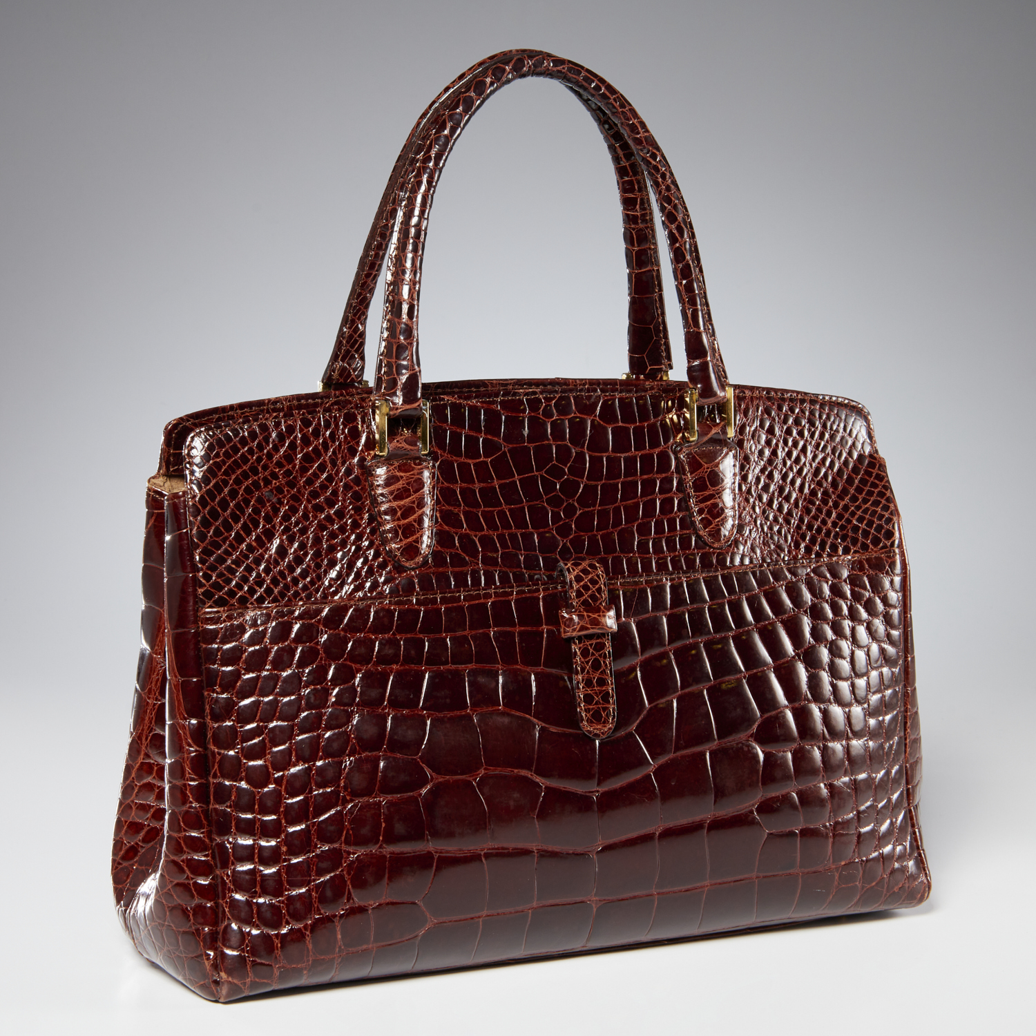 SAKS 5TH AVE BROWN ALLIGATOR