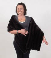 SAKS CHOCOLATE BROWN MINK WRAP