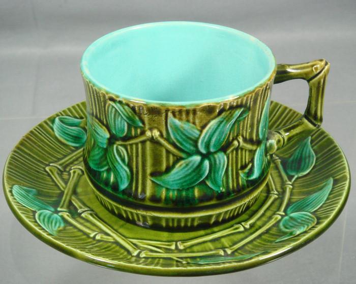 Salins Majolica cup & saucer,