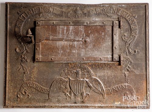 SALLY ANN FURNACE IRON STOVE PLATE,