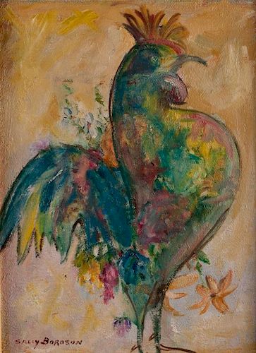 SALLY BOROSON ROOSTER OIL ON