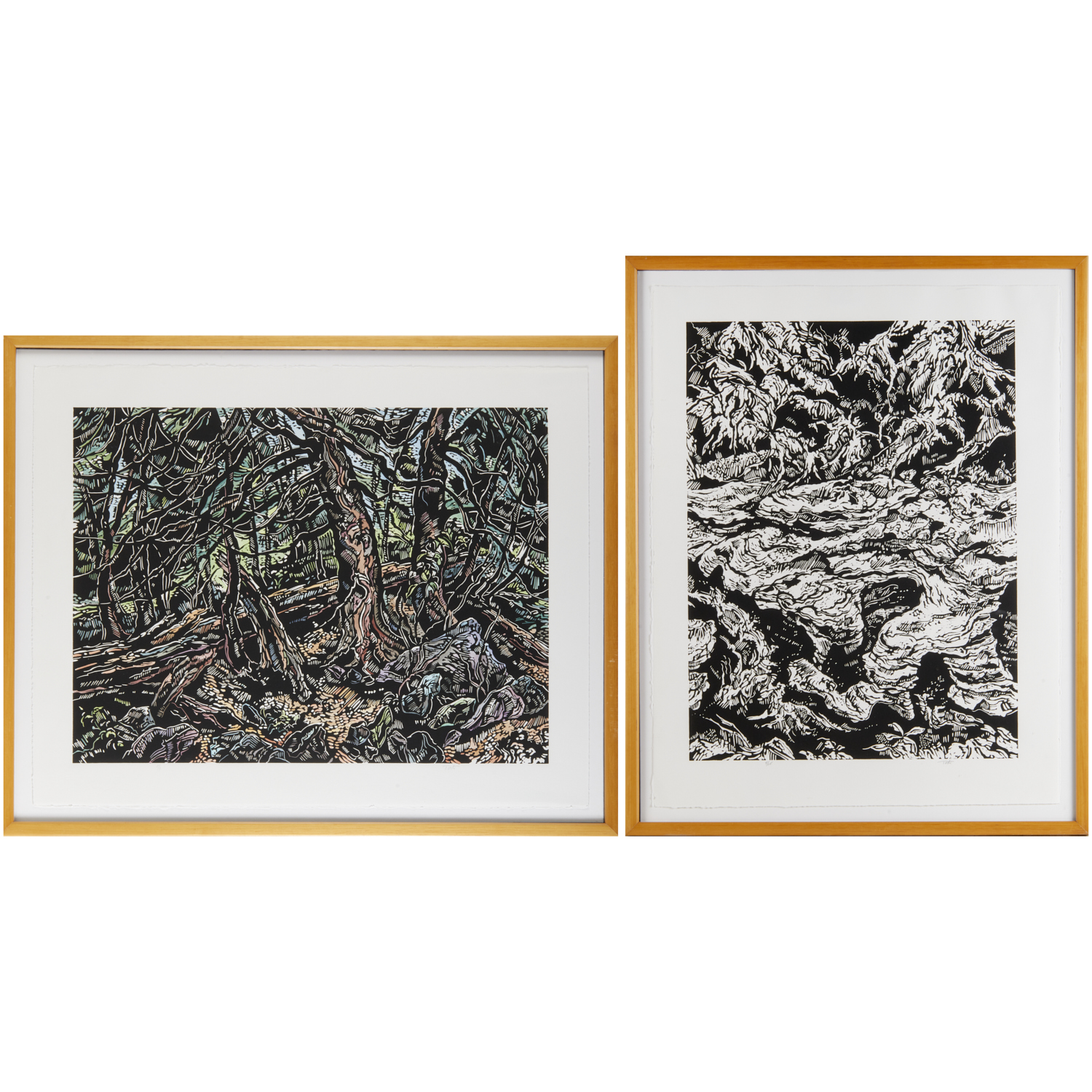SALLY TOSTI, PAIR LINOCUTS, 1998