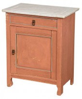 SALMON AND BLUE PAINTED MARBLE