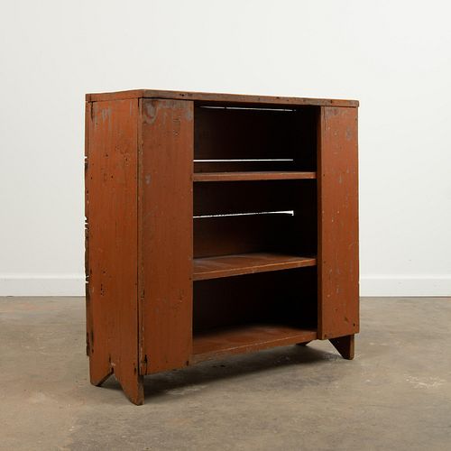 SALMON PAINTED BOOTJACK CUPBOARD,