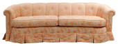 SALMON PINK DAMASK UPHOLSTERED