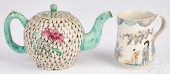 SALT GLAZE STONEWARE TEAPOT AN