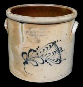 SALT GLAZED STONEWARE CROCK, 2