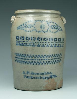 Salt-glazed stoneware crock, rows