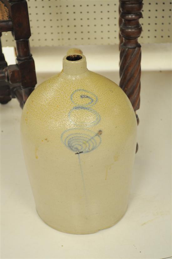 Salt-glazed stoneware jug with