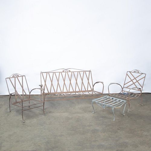SALTERINI MID-CENTURY IRON SOFA AND
