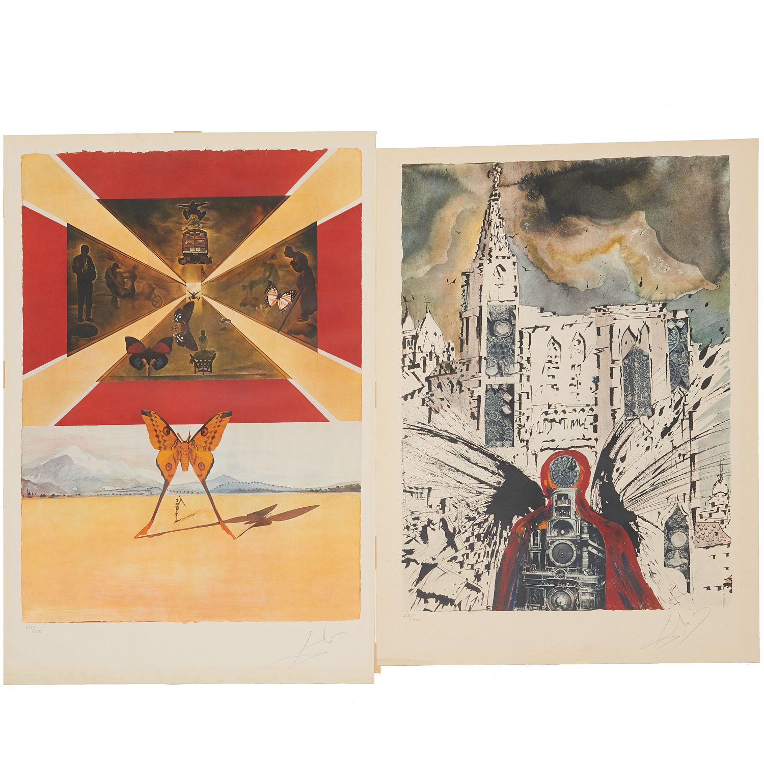 SALVADOR DALI, (2) LITHOGRAPHS,