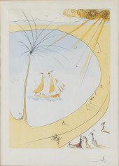 SALVADOR DALI, BEACH SCENE WIT