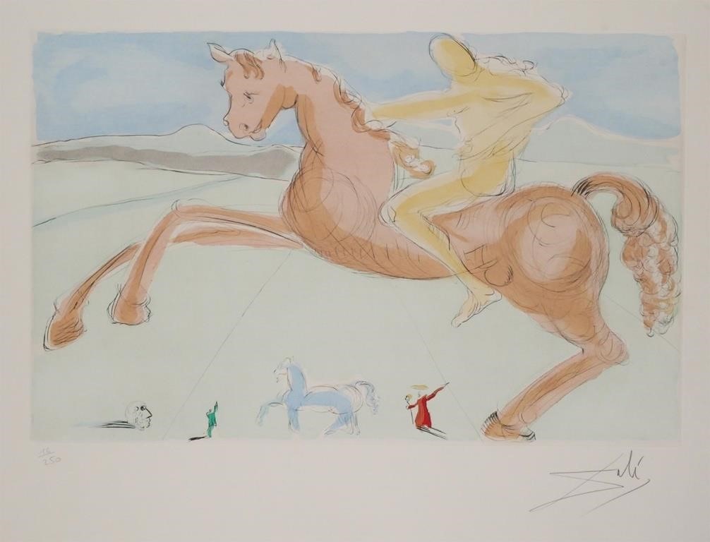 SALVADOR DALI ETCHING, HORSE &