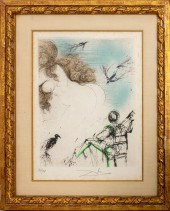 SALVADOR DALI "FEMME AU PERROQ