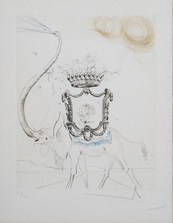 SALVADOR DALI, SIGNED ELEPHANT