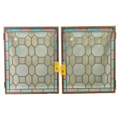 SALVAGE PAIR STAINED GLASS WIN
