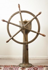 SALVAGED NAUTICAL BRASS STEERI