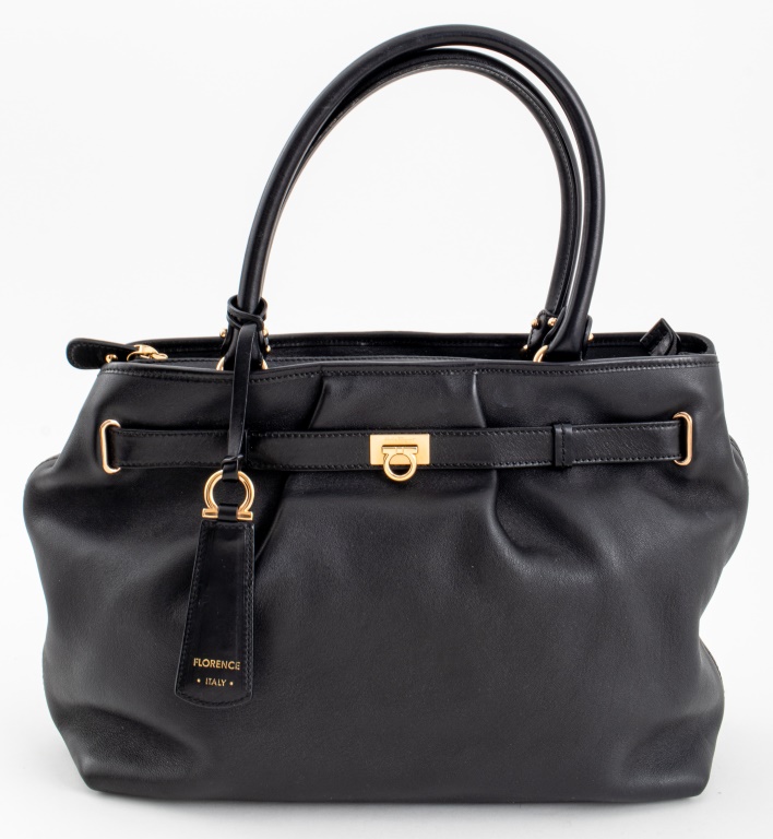 SALVATORE FERRAGAMO BLACK LEATHER