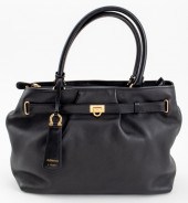 SALVATORE FERRAGAMO BLACK LEAT