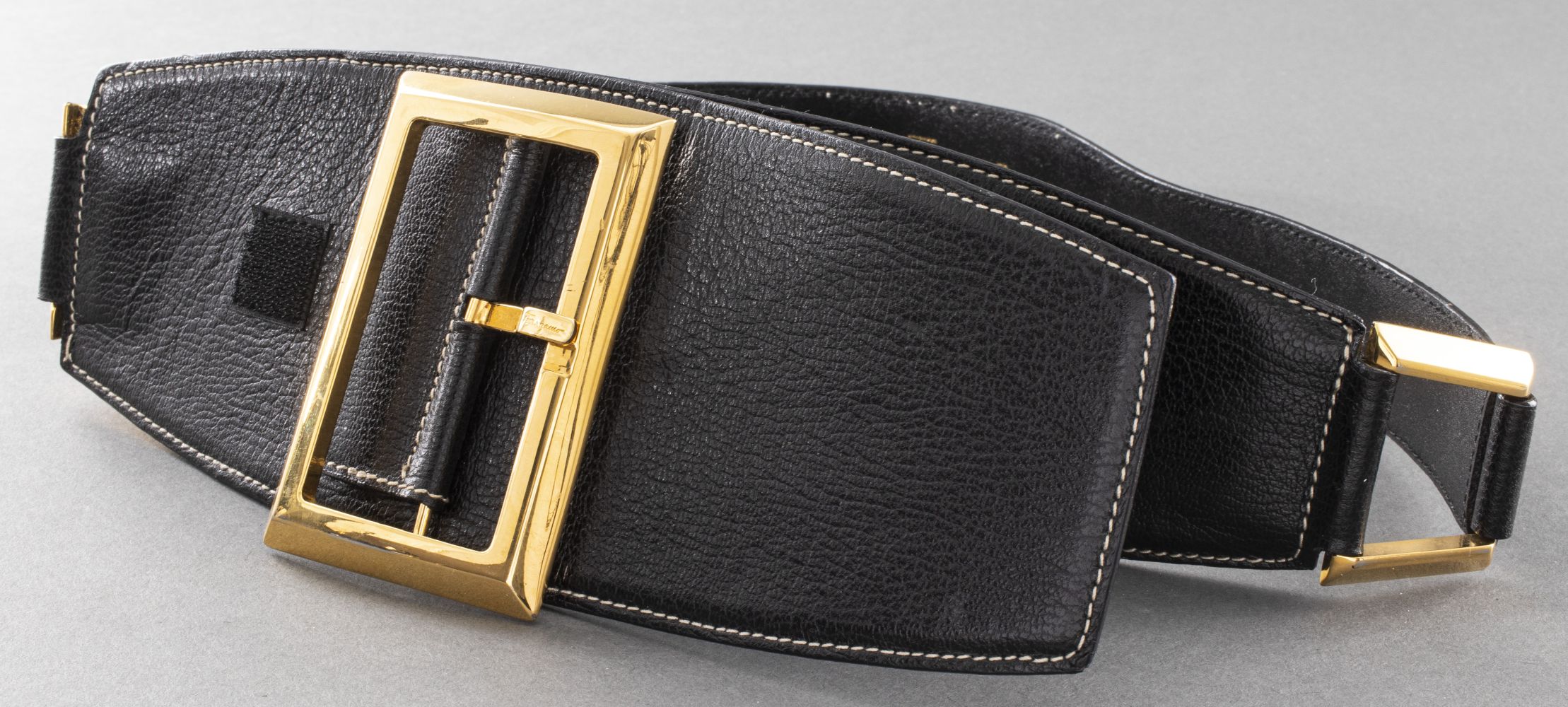 SALVATORE FERRAGAMO BLACK LEATHER